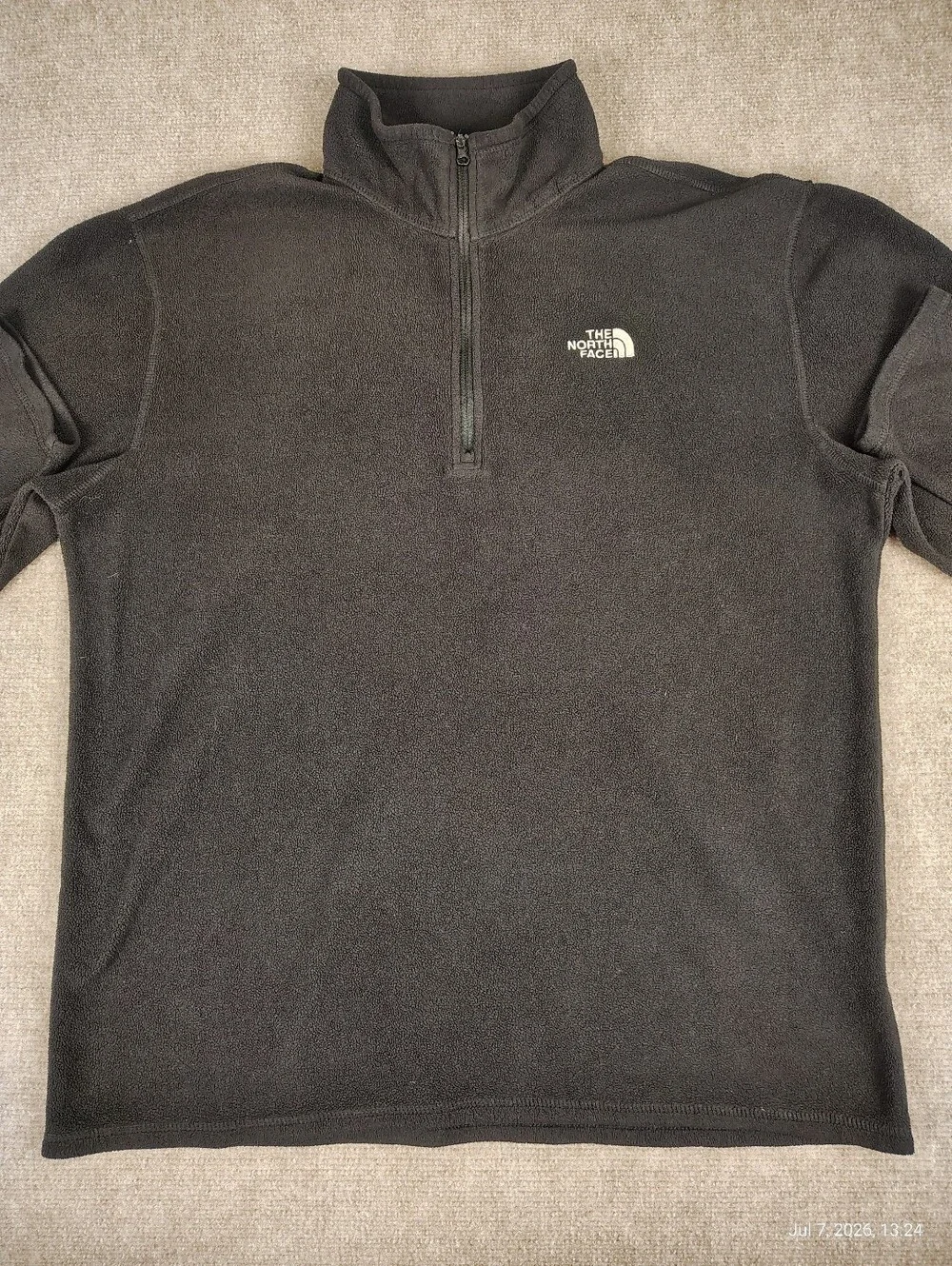 Men’s Black The North Face Polartec Classic 1/4 Zip Base Layer Pullover Sz Large